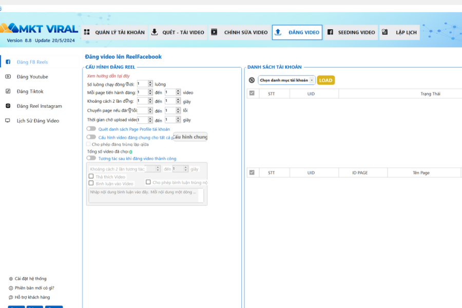 Hỗ trợ đăng video đa kênh tự động