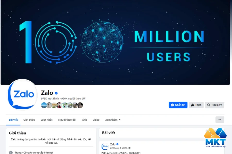 Liên hệ đơn vị zalo hỗ trợ qua fanpage facebook